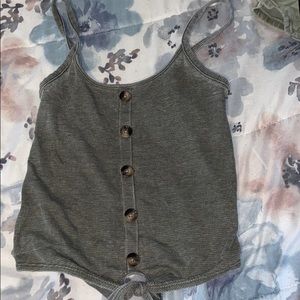 Green American Eagle tank cropped top